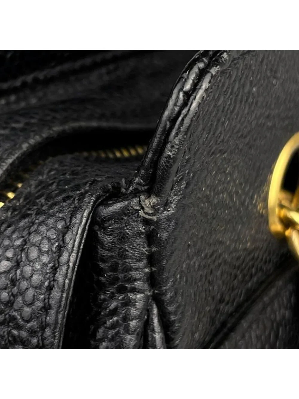 Chanel Logo Chain Tote Caviar Leather Black - Picture 9 of 14